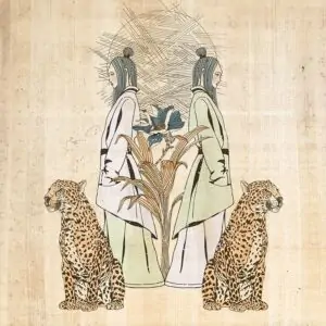 Japanese Twins Shrine Maiden Print