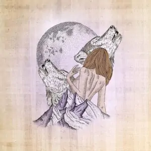 Lunar Wolf Woman Art Print