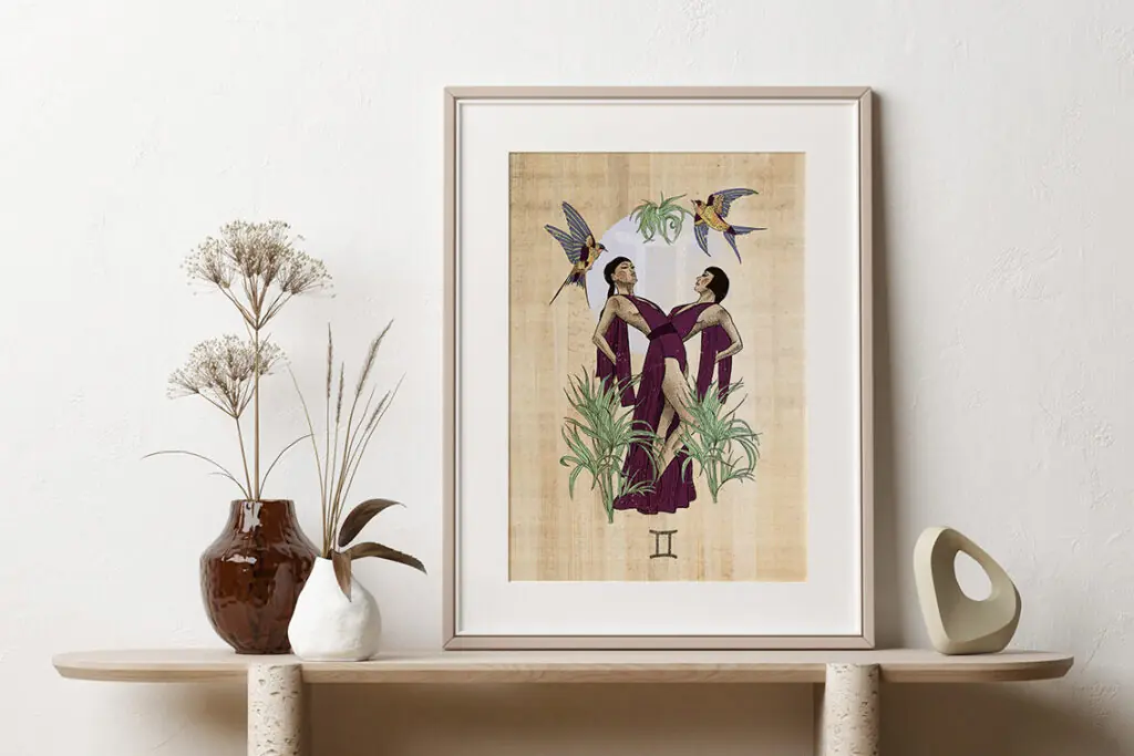 japanese gemini print framed