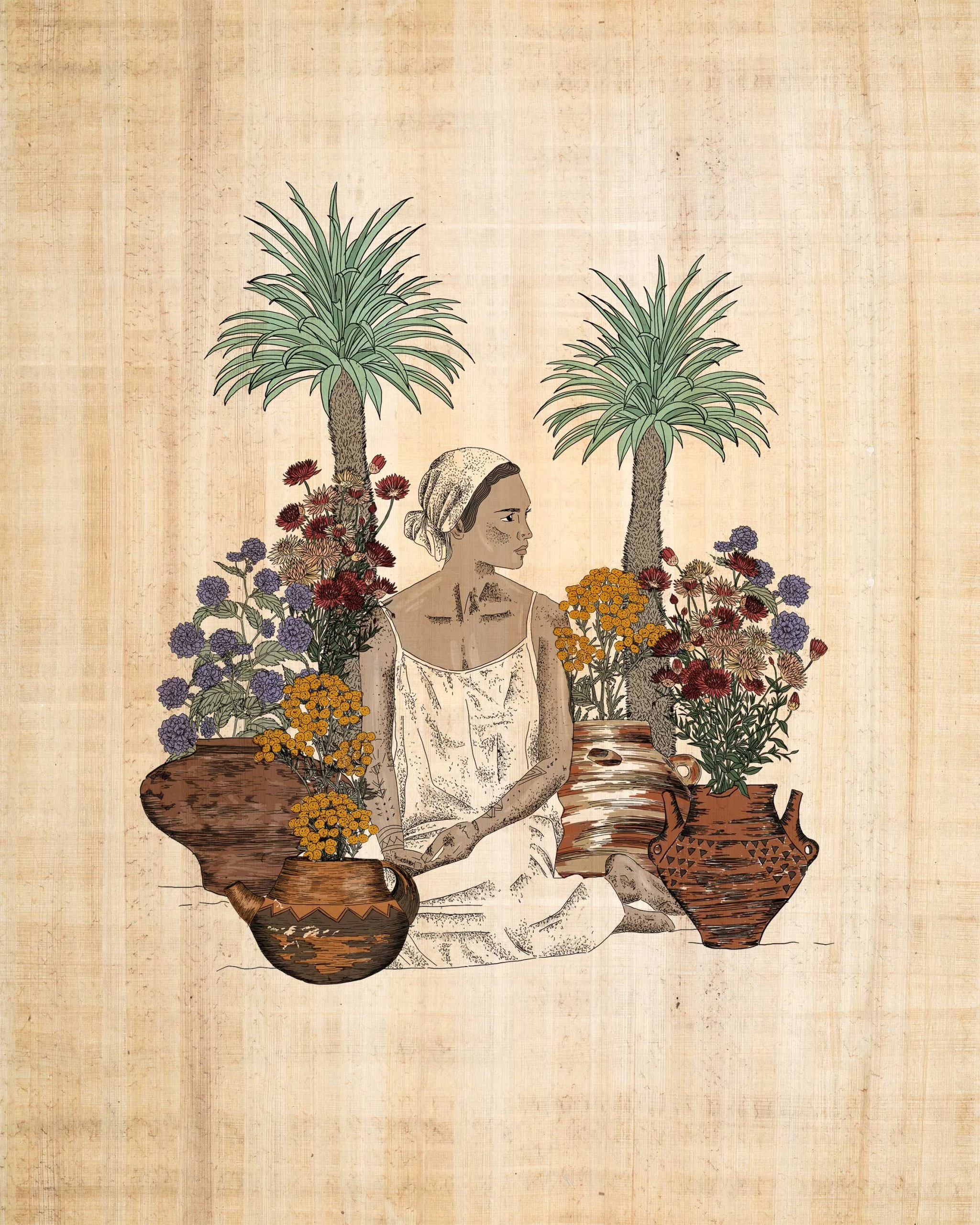 Alfarera and her flowers pottery